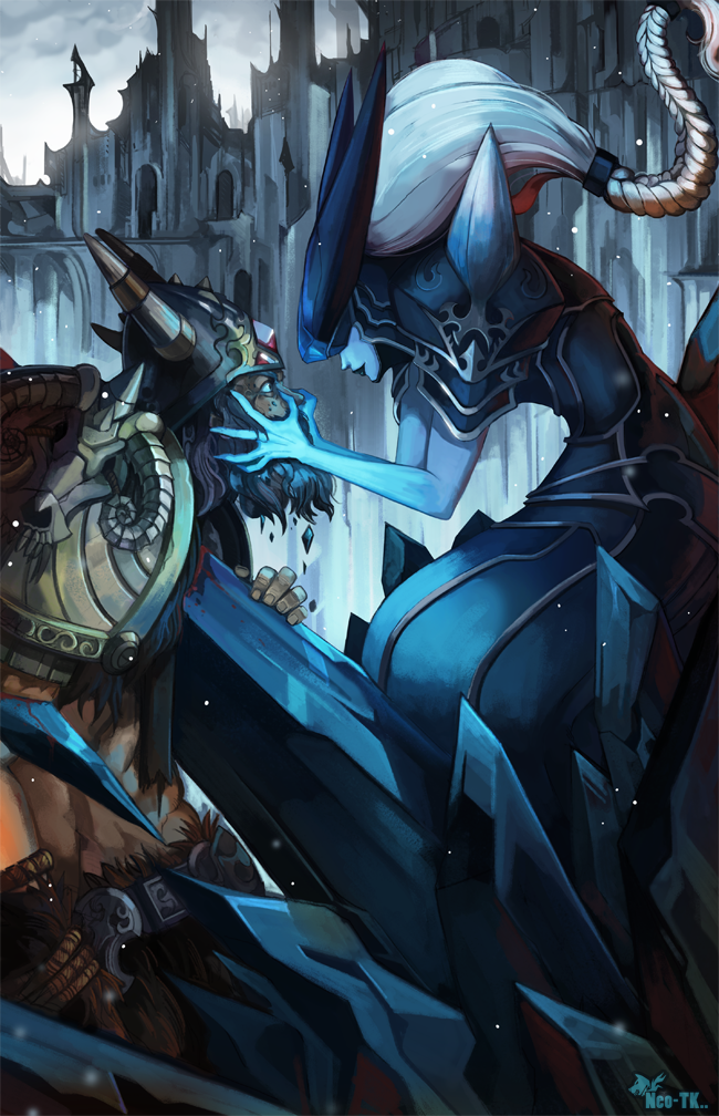 tryndamere and lissandra (league of legends) drawn by neo-tk..