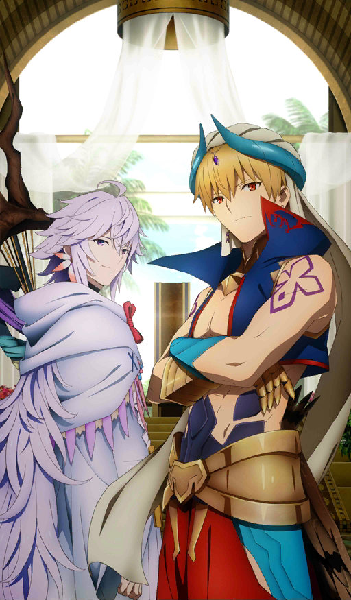merlin and gilgamesh (fate and 1 more) drawn by danemaru