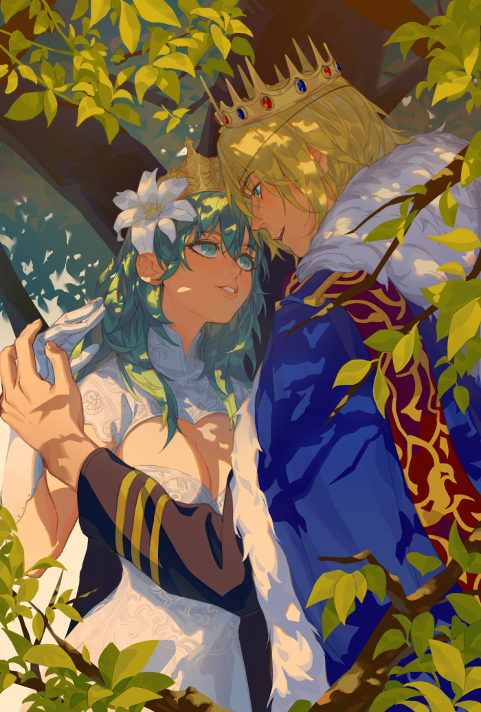 dimitri alexandre blaiddyd and female byleth (fire emblem and 1 more) drawn by favilia