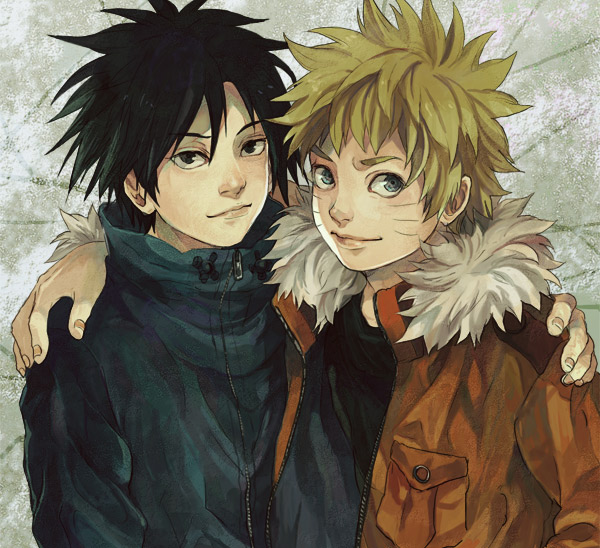 uzumaki naruto and uchiha sasuke (naruto) drawn by sumishuu