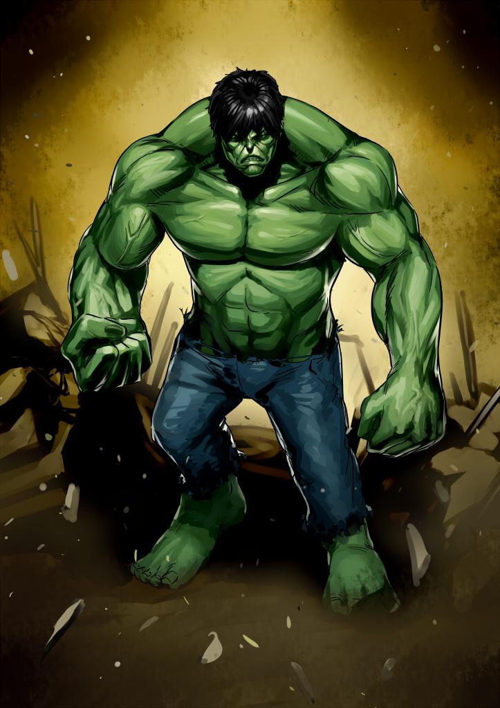 hulk and bruce banner (marvel and 2 more) drawn by delta_zone