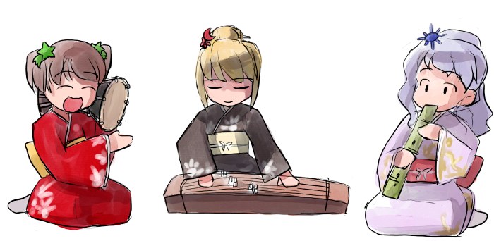 lunasa prismriver, merlin prismriver, and lyrica prismriver (touhou) drawn by hirosato
