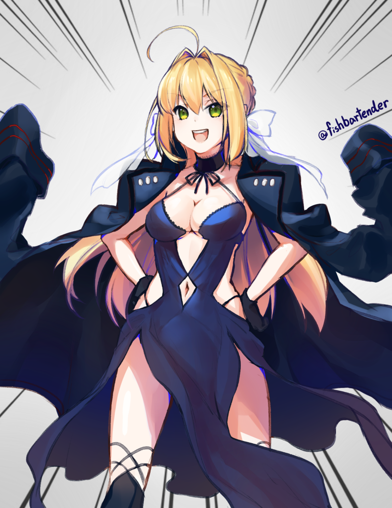 artoria pendragon, nero claudius, and saber alter (fate and 1 more) drawn by qiang_jiyu