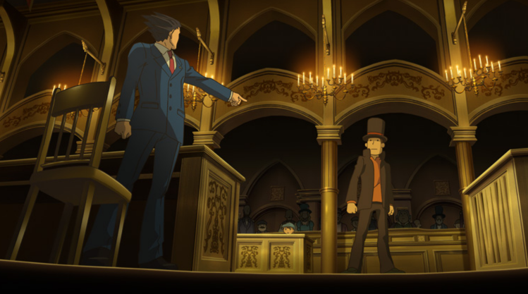 phoenix wright, hershel layton, and luke triton (ace attorney and 2 more)