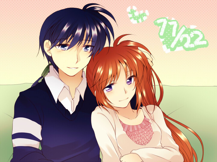 takamachi nanoha and chrono harlaown (lyrical nanoha and 3 more) drawn by takana_(nanao)