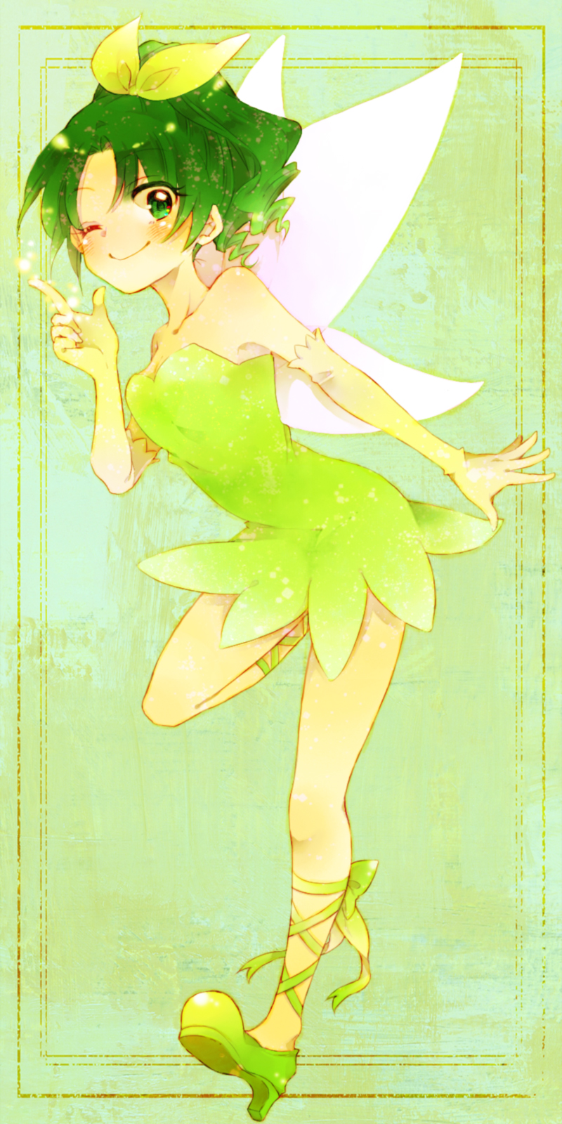 midorikawa nao and tinker bell (precure and 2 more) drawn by kuzumochi