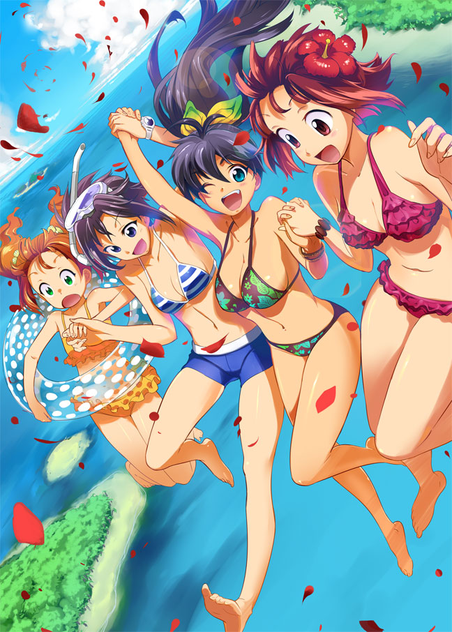 amami haruka, kikuchi makoto, ganaha hibiki, and takatsuki yayoi (idolmaster) drawn by andou_shuki