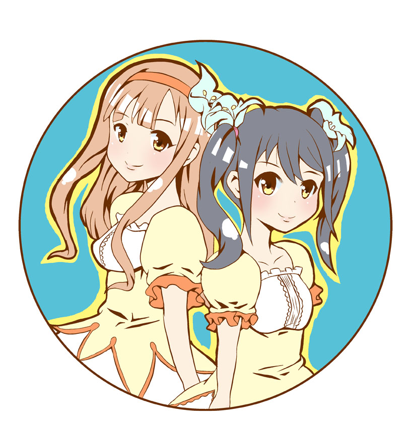 mizumoto yukari and nakano yuka (idolmaster and 1 more) drawn by toufuu
