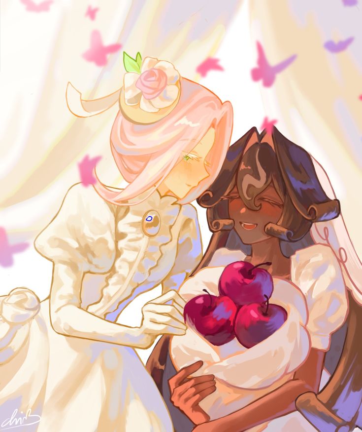 black forest cookie and wedding cake cookie (cookie run and 1 more)