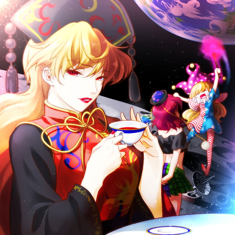 clownpiece, junko, and hecatia lapislazuli (touhou and 1 more) drawn by futoumeido