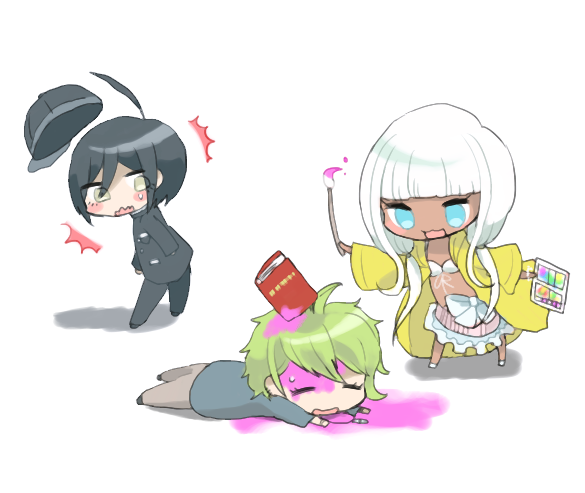 saihara shuichi, amami rantaro, and yonaga angie (danganronpa and 1 more) drawn by miaivz