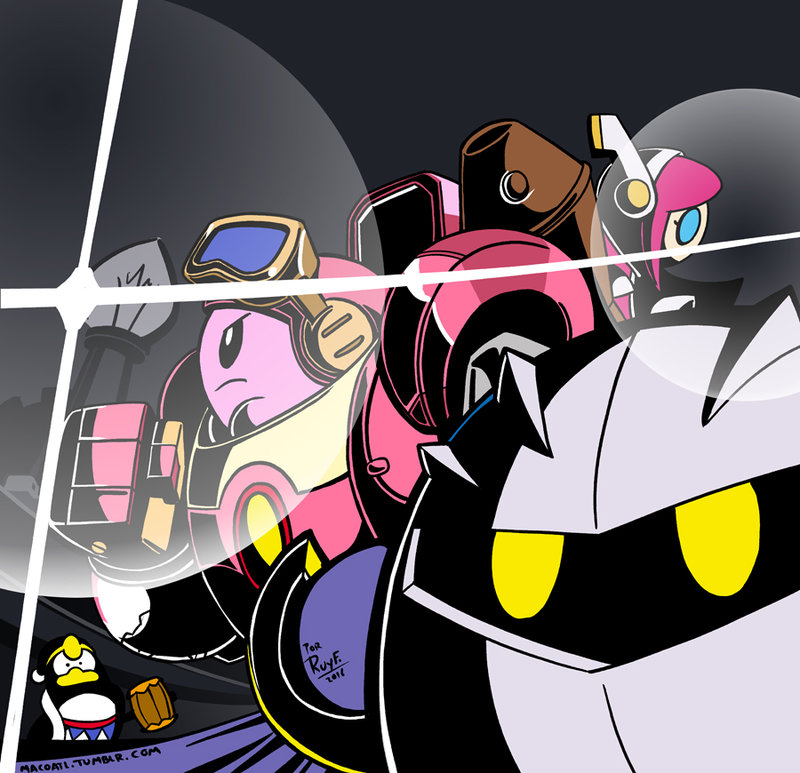 kirby, meta knight, king dedede, susie, and robobot armor (kirby and 2 more) drawn by ruy_fernando