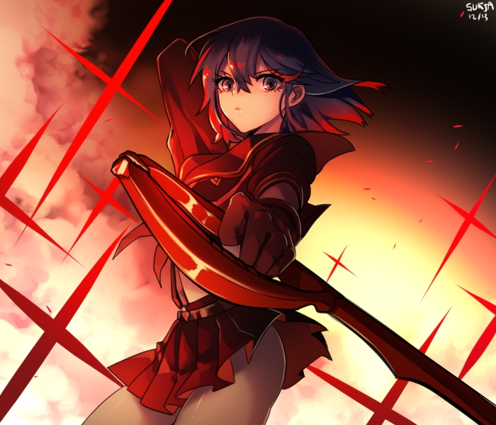 matoi ryuuko and senketsu (kill la kill) drawn by sukja