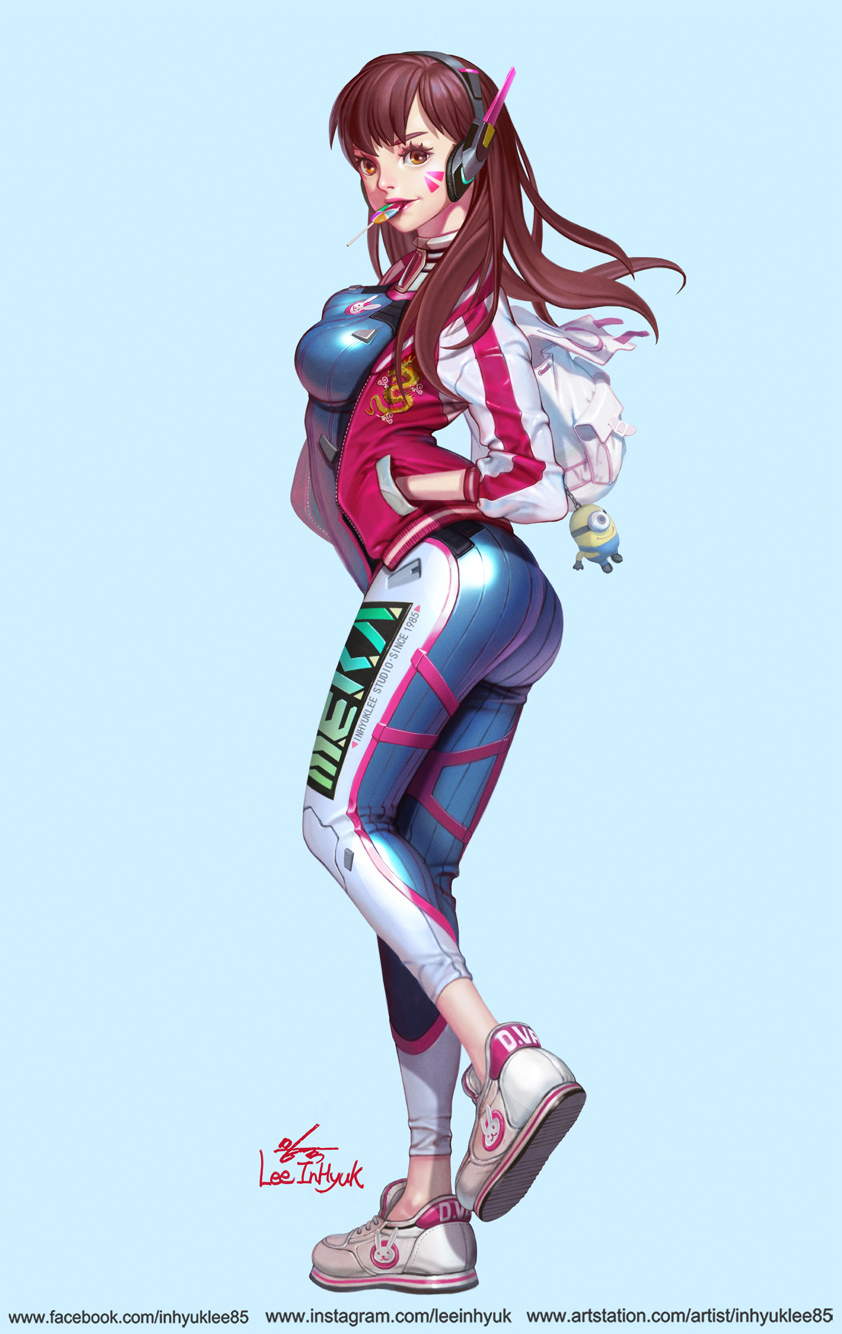 d.va and minion (overwatch and 2 more) drawn by in-hyuk_lee