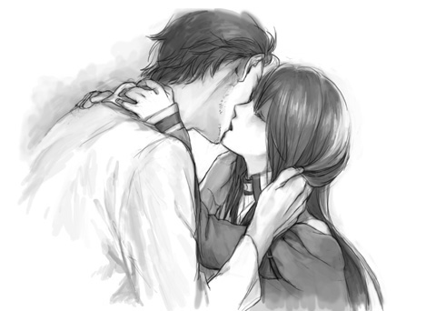 makise kurisu and okabe rintarou (steins;gate) drawn by miya_(hooooo)