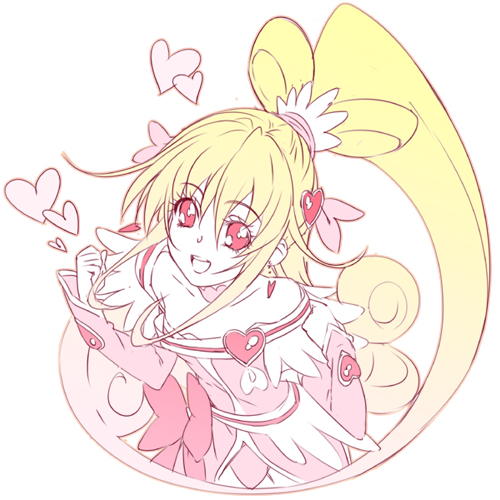 aida mana and cure heart (precure and 1 more) drawn by mizuki_makoto