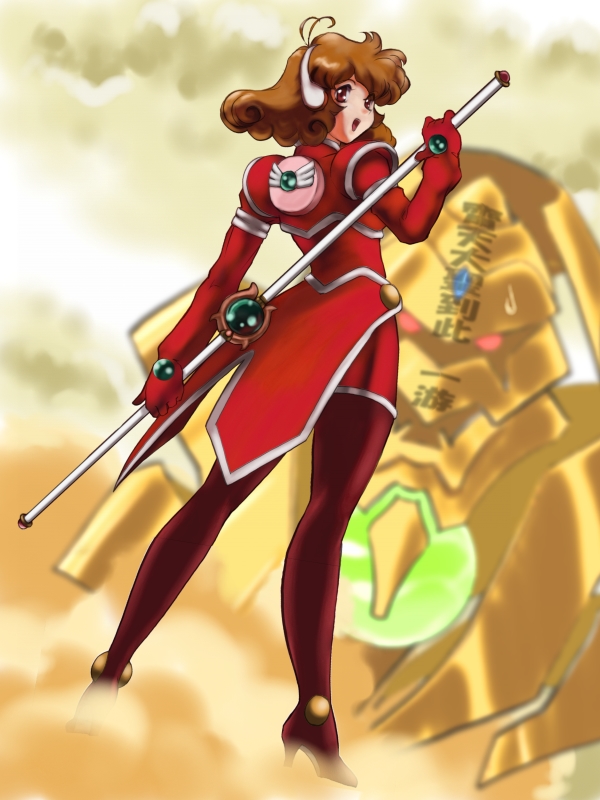 kasuga yui and grosser (corrector yui) drawn by fuzuki_hajime