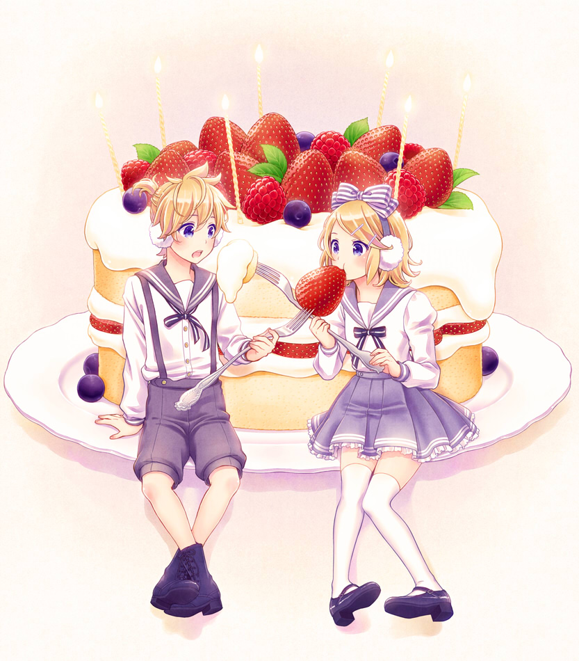 kagamine rin and kagamine len (vocaloid) drawn by koyama_kariko