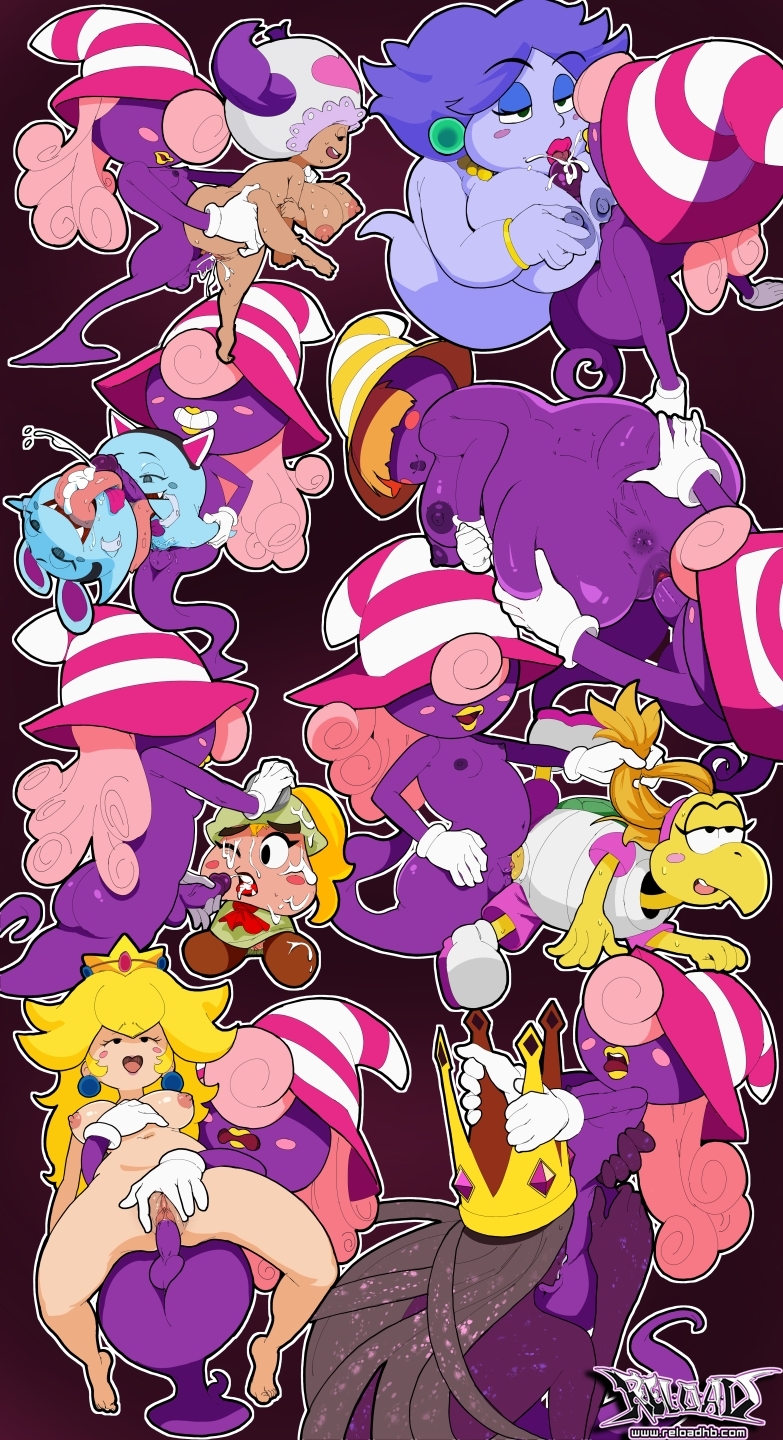 princess peach, boo, toad, vivian, goombella, and 7 more (mario and 2 more) drawn by r-e-l-o-a-d