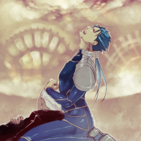 cu chulainn and archer (fate and 1 more) drawn by yuri_(k_a_other)
