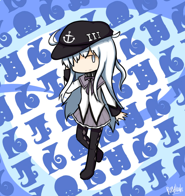 akemi homura and hibiki (kantai collection and 1 more) drawn by raythalosm