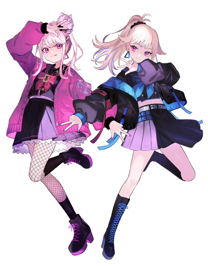 tanaka hime and suzuki hina (himehina channel) drawn by shugao