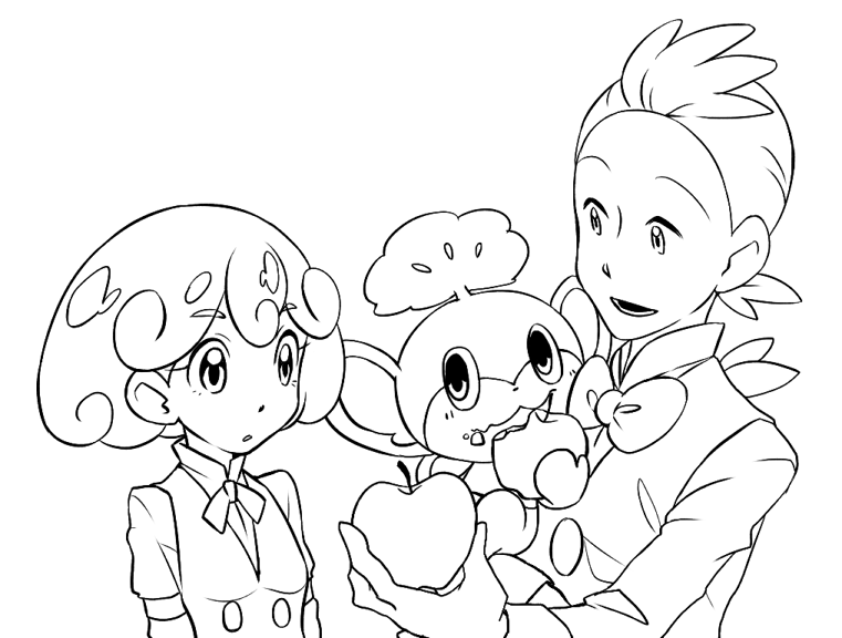cilan, pansage, and burgundy (pokemon and 1 more) drawn by mizumori_namo