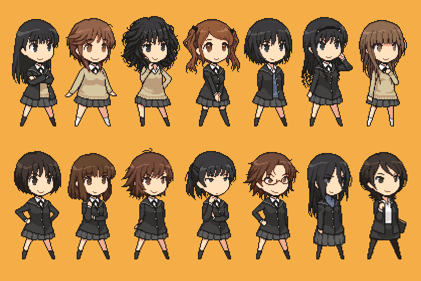 nanasaki ai, ayatsuji tsukasa, morishima haruka, tanamachi kaoru, tsukahara hibiki, and 9 more (amagami) drawn by uncoco