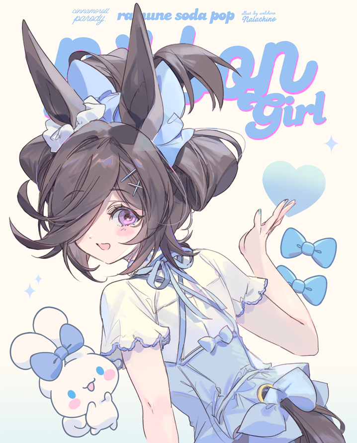 rice shower and cinnamoroll (umamusume and 2 more) drawn by welchino
