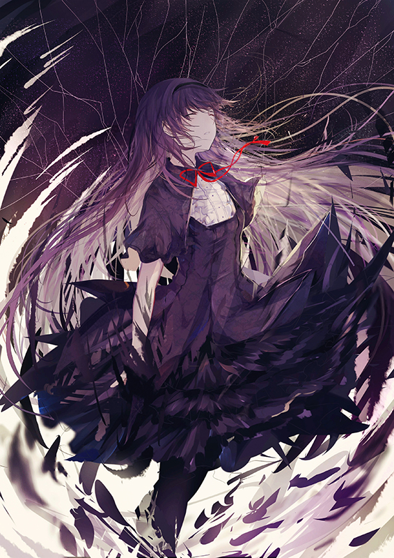 akemi homura (mahou shoujo madoka magica and 1 more) drawn by bai_qi-qsr