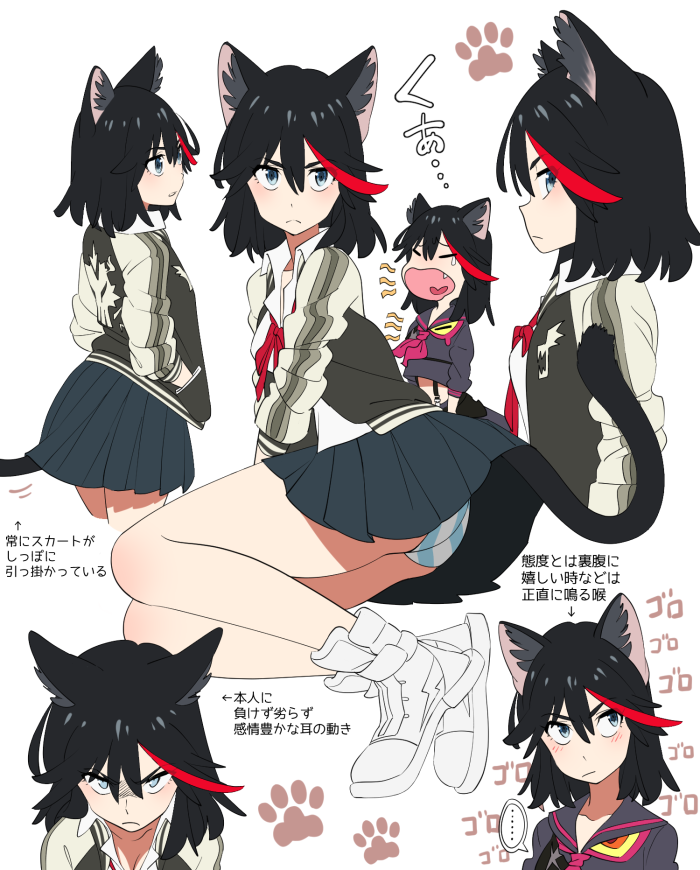 matoi ryuuko and senketsu (kill la kill) drawn by o-nashi_neko