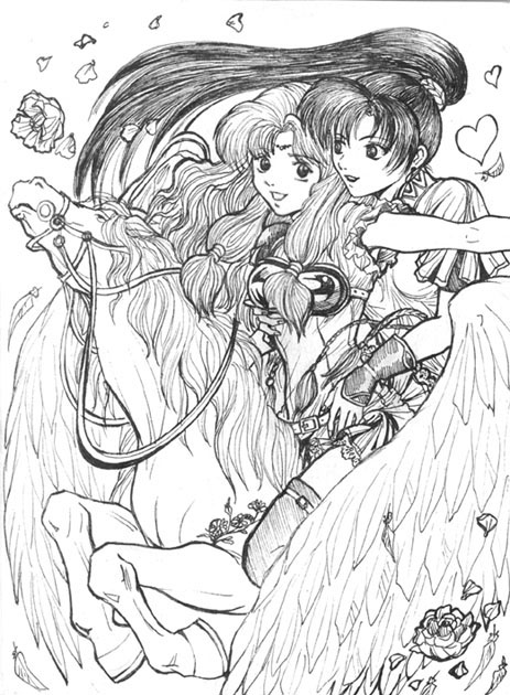 lyn and florina (fire emblem and 1 more) drawn by autumn-sacura