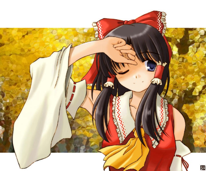 hakurei reimu (touhou) drawn by hana_(hana_mo_arashi_mo)