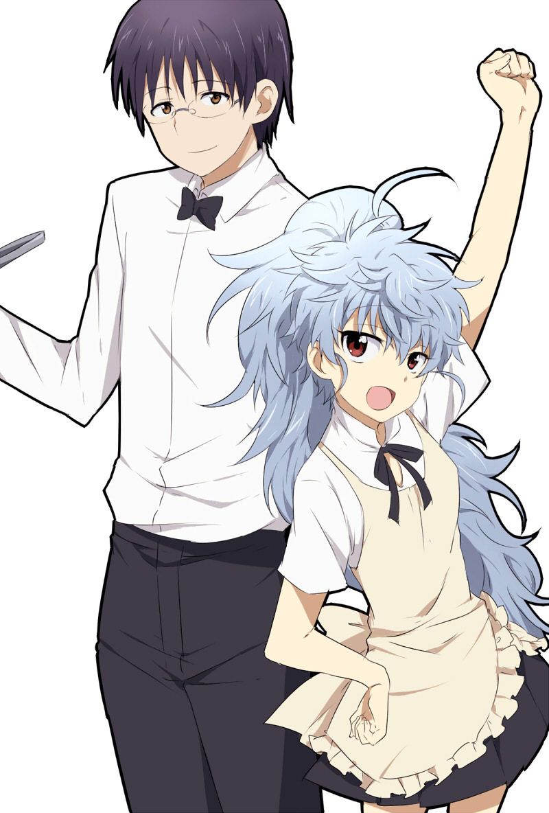 sakata gintoki, taneshima popura, shimura shinpachi, and takanashi souta (gintama and 1 more) drawn by maruki_(punchiki)