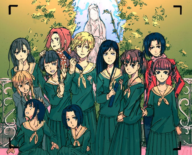 fukuzawa yumi, toudou shimako, shimazu yoshino, ogasawara sachiko, matsudaira touko, and 6 more (maria-sama ga miteru) drawn by 132