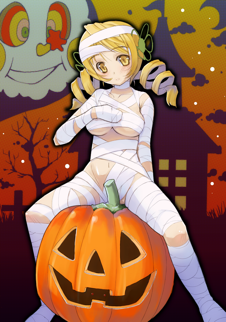 tomoe mami, kyubey, and charlotte (mahou shoujo madoka magica) drawn by hatsukane_tsukasa