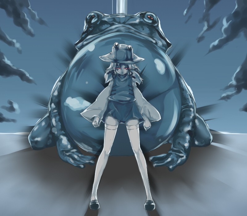 moriya suwako and oogama (touhou) drawn by kariinu
