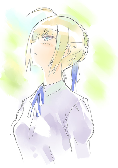 artoria pendragon and saber (fate and 1 more) drawn by usatsuka_eiji