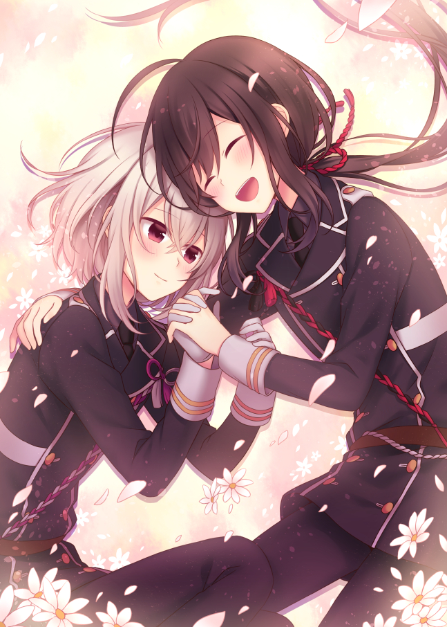 namazuo toushirou and honebami toushirou (touken ranbu) drawn by amane_kurumi