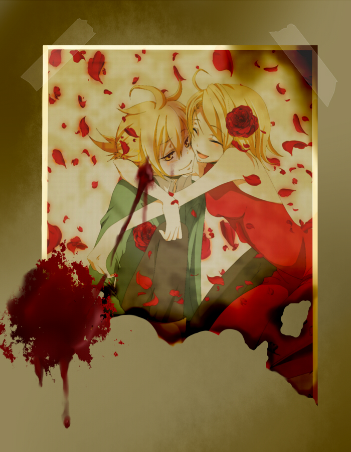 kagamine rin, kagamine len, riliane lucifen d'autriche, and allen avadonia (vocaloid and 2 more) drawn by sayo_(mutuha)