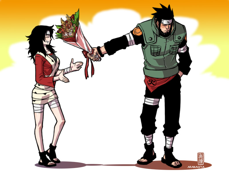 sarutobi asuma and yuuhi kurenai (naruto) drawn by ryuuki_garyuu