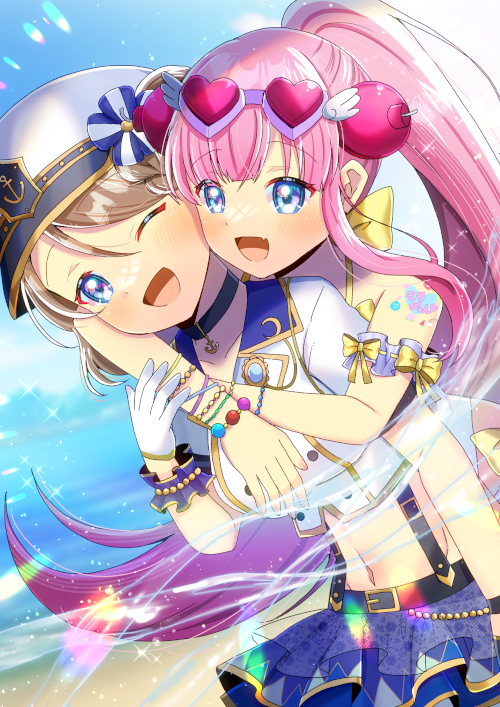 watanabe you and momoko (love live! and 2 more) drawn by kou_hiyoyo