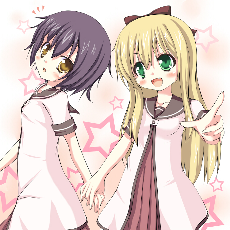 toshinou kyouko and funami yui (yuruyuri) drawn by kuma_(happylocation)
