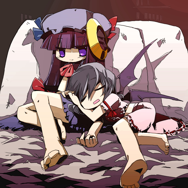 remilia scarlet and patchouli knowledge (touhou) drawn by kawachi_yamato