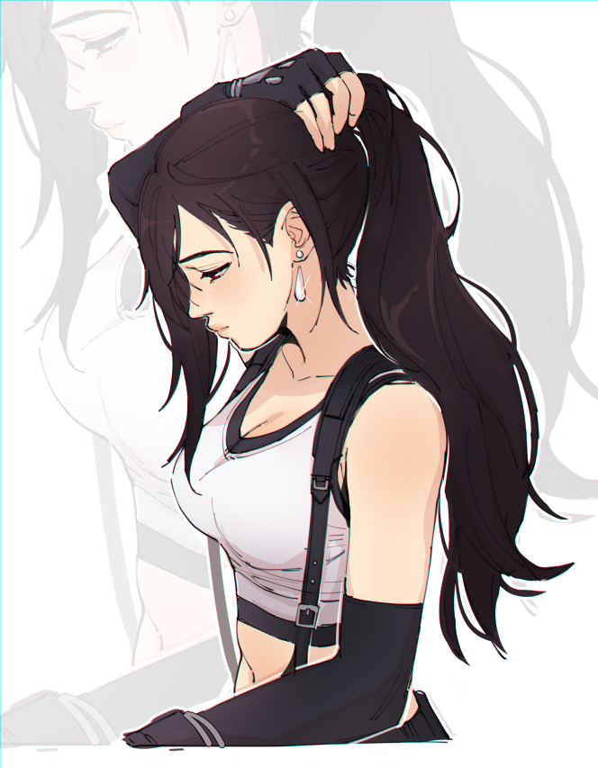 tifa lockhart (final fantasy and 2 more) drawn by pudelmudel
