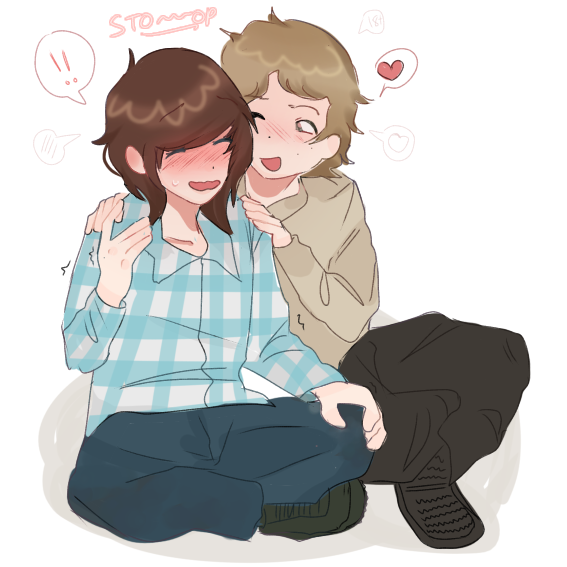 carl grimes and ron anderson (the walking dead) drawn by eyewound