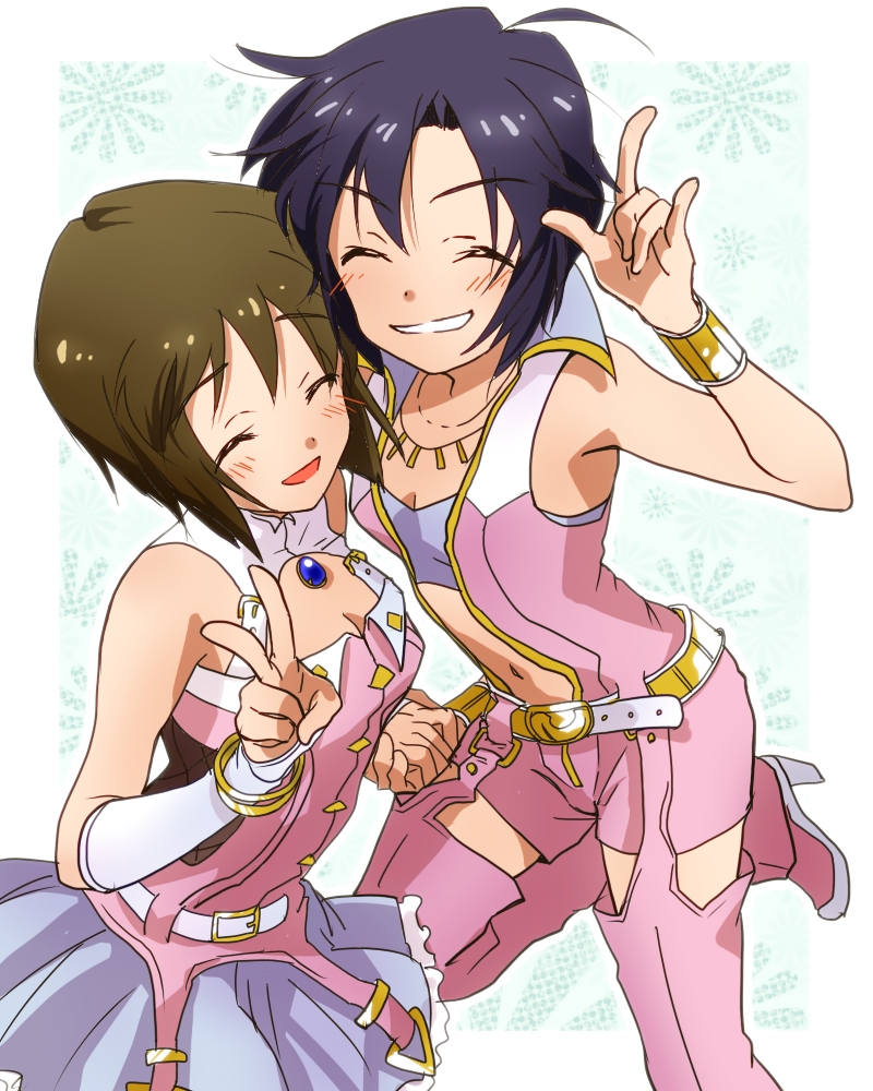 kikuchi makoto and hagiwara yukiho (idolmaster) drawn by hotate_(suikaneko)