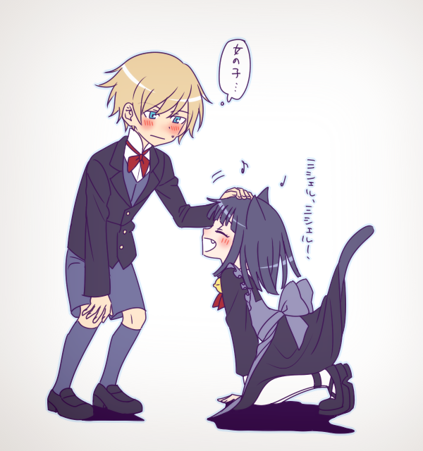 michel d'alembert and noir (chloe no requiem and 1 more) drawn by poke_nk
