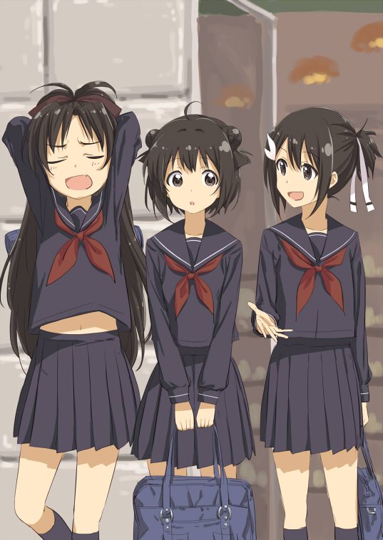 sakura kyoko, akaza akari, and yuuki yuuna (mahou shoujo madoka magica and 3 more) drawn by shikou_sakugo_(qqap9gt9k)