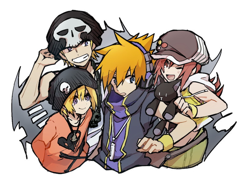 sakuraba neku, misaki shiki, bito daisukenojo, and bito raimu (subarashiki kono sekai) drawn by umesasami